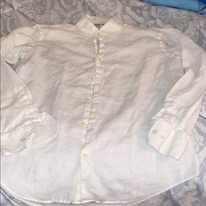 Banana republic white linen long sleeve shirt